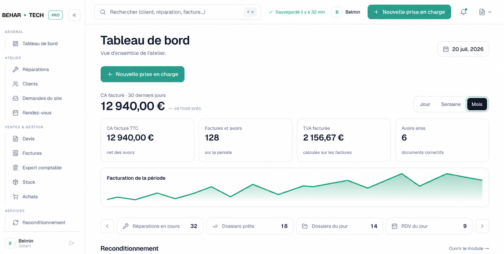 Dashboard / Accueil
